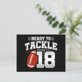 18-jähriges Tackle Football Party 18. Geburtstag Postkarte (Stehend Vorderseite)