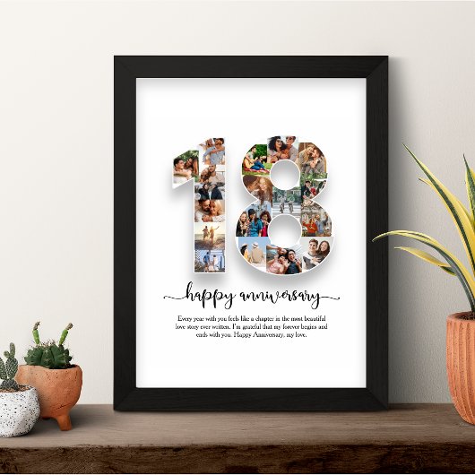 18. Jubiläum Foto Collage Poster