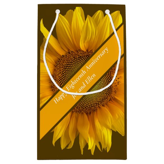 18. Jubiläum Sonnenblume Kleine Geschenktüte (Rückseite)