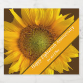 18. Jubiläum Sonnenblume Schaumweinetikett (Einzelnes Label)