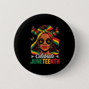18. Juni 1865 Celebrate Juneteenth Women African Button