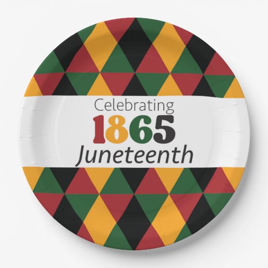 18. Juni 1865 Freiheit-Feier Befreiung Pappteller (Vorderseite)