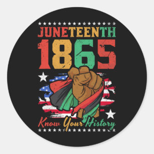 18. Juni 1865 - Ihre Geschichte kennen Runder Aufkleber
