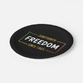 18. Juni 1865: Schwarze Freiheit feiern Pappteller (Schrägansicht)