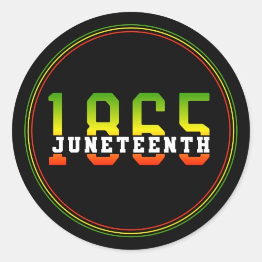 18. Juni 1865: Schwarze Freiheit feiern Runder Aufkleber (Vorderseite)