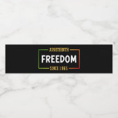 18. Juni 1865: Schwarze Freiheit feiern Wasserflaschenetikett (Einzelnes Label)