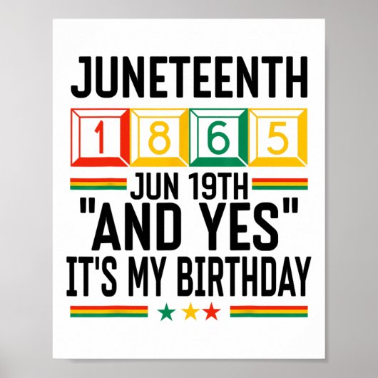 18. Juni 1865 Schwarzer Geschichtsmonat und ja, ic Poster (Vorne)