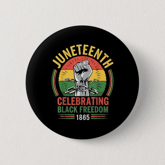 18. Juni 1865: Schwarzes Freiheitstag Button (Vorderseite)