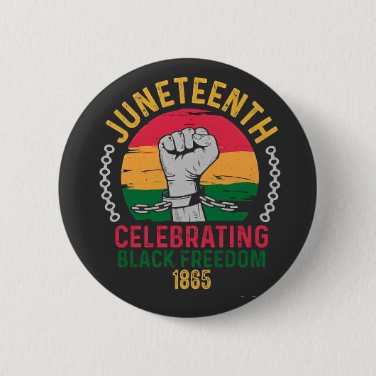 18. Juni: Schwarze Freiheit 1865 Button (Vorderseite)