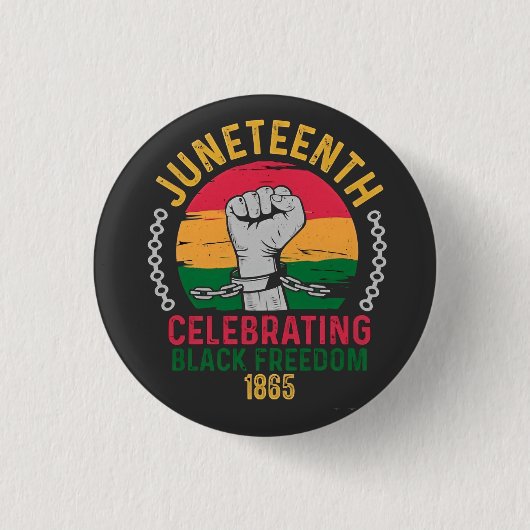 18. Juni: Schwarze Freiheit 1865 Button (Vorderseite)