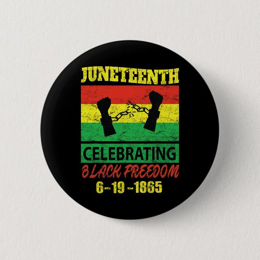 18. Juni: Schwarze Freiheit 1865 Flag 1 Button (Vorderseite)