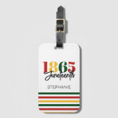 18. Juni Schwarze Geschichte Gepäckanhänger (Vorderseite Vertikal)