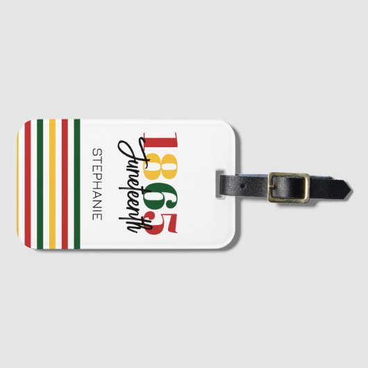 18. Juni Schwarze Geschichte Gepäckanhänger (Vorderseite (Horizontal))