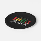 18. Juni Schwarze Geschichte Pappteller (Schrägansicht)