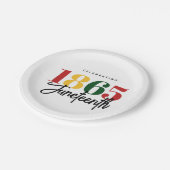 18. Juni Schwarze Geschichte Pappteller (Schrägansicht)