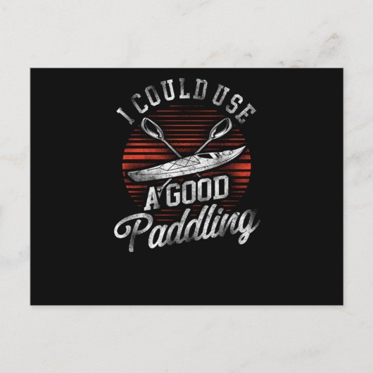 18.Kajak könnte ich ein gutes Paddeln Retro Vint v Einladungspostkarte (Vorderseite)