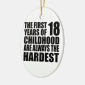 18 Kinder sind immer Geburtstag Keramik Ornament (Links)