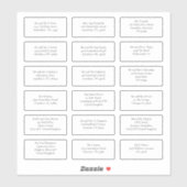 18 Lieferadresse des Empfängers Aufkleber (Blatt)