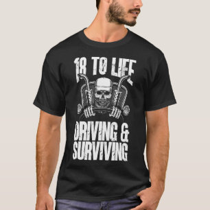 18 LKW-Fahrer Skelett Survtrieb T-Shirt