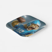 18 Löwenfußballspieler Pappteller (Gewinkelt)