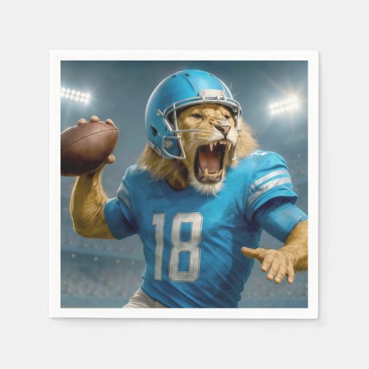 18 Löwenfußballspieler Serviette (Vorderseite)