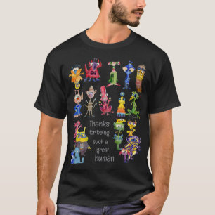18 lustige Cartoon-Aliens sagen Danke T-Shirt