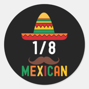 18 Mexican Funny Cinco De Mayo Sombrero Mustache Runder Aufkleber