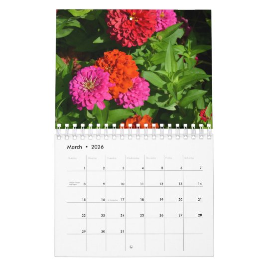18 Monat Blumen-Kalender Kalender (Mär 2026)
