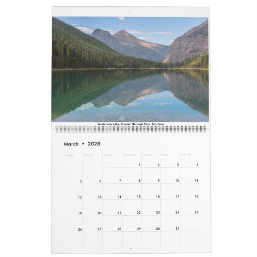 18 Monate landschaftlicher Kalender (Mär 2028)