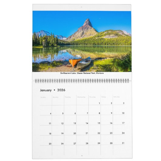 18 Monate landschaftlicher Kalender (Jan 2026)