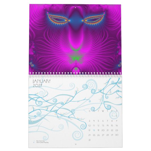 18-Monats-Fraktalkunstkalender Kalender (Jan 2027)