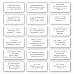18 Name des Empfängers Aufkleber