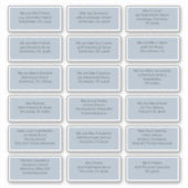 18 Name des Empfängers Blau Aufkleber (Vorderseite)