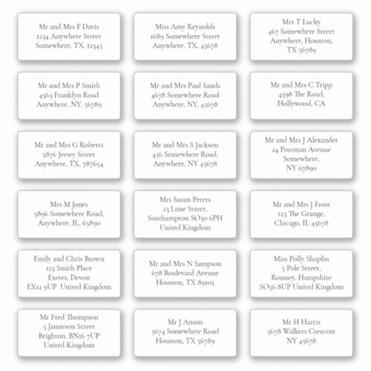 18 Name des Empfängers E-Mail-Serif Aufkleber (Vorderseite)