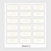 18 Name des Empfängers Name Adresse Gold Weiß Aufkleber (Blatt)