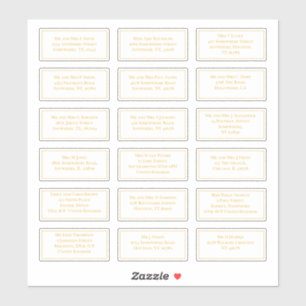 18 Name des Empfängers Name Adresse Gold Weiß Aufkleber