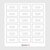 18 Name des Gastes und Unternehmen Aufkleber (Blatt)