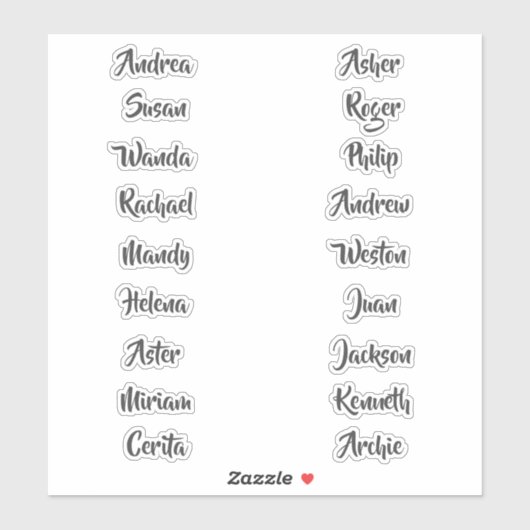 18 Namen Benutzerdefinierter Text-Scrapbook Word-S Aufkleber (Blatt)