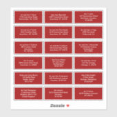 18 Namen der Empfänger Rot Aufkleber (Blatt)