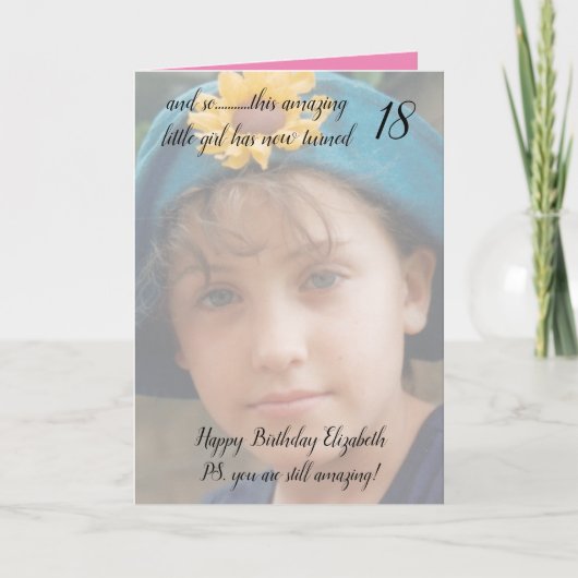 18. noch phantastisches rosa und schwarz Geburtsta Karte (Vorderseite)