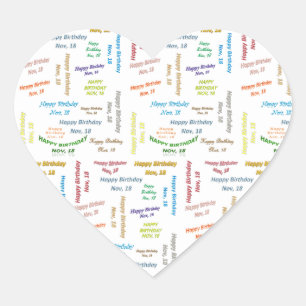 18. November Herz-Aufkleber