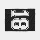 18 Number Eighteen Team Sports Graphic Matching Va Fleecedecke (Vorderseite (Horizontal))