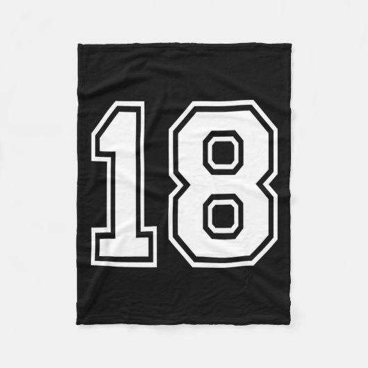 18 Number Eighteen Team Sports Graphic Matching Va Fleecedecke (Vorderseite)
