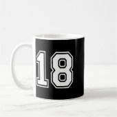 18 Number Eighteen Team Sports Graphic Matching Va Kaffeetasse (Links)