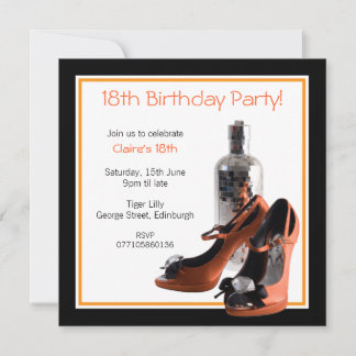 18. Orange Party Shoes Einladung