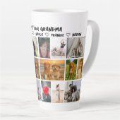  18 photo collage and personalized text photo gift milchtasse (Rechte Ecke)