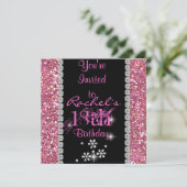 18. PINK CHIC Geburtstagsparty Einladung (Stehend Vorderseite)