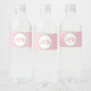 18 Prozent Groovy Pink Karo 18. Geburtstag Wasserflaschenetikett