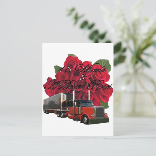 18 Räder und ein Dutzend Rose Postkarte (Stehend Vorderseite)