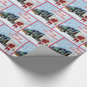 18 Radfahrzeuge und Viehanhänger Weihnachten Geschenkpapier (Ecke)